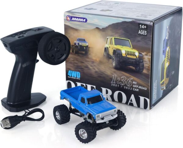 JIABAILE 3602 1/36 Mini RC Off-Road Climbing Monster Truck – 4WD, LED Lights, 2.4GHz Control (India)