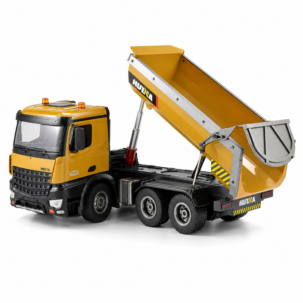 Huina 1536 1:14 Alloy RC Dump Truck – 12CH Large 8-Wheel Heavy Construction Transport Vehicle