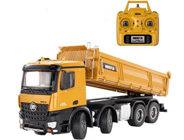 Huina 1536 1:14 Alloy RC Dump Truck – 12CH Large 8-Wheel Heavy Construction Transport Vehicle